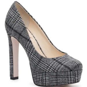 New Jessica Simpson | Black & White Plaid Nellah Platform Pump size 7